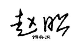 朱锡荣赵昭草书个性签名怎么写