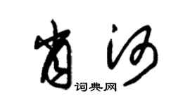 朱锡荣肖河草书个性签名怎么写