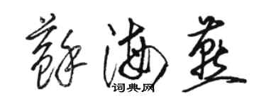 骆恒光苏海燕草书个性签名怎么写