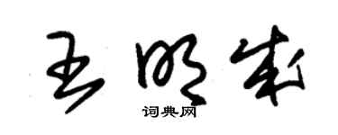 朱锡荣王明成草书个性签名怎么写