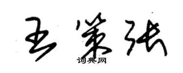 朱锡荣王策张草书个性签名怎么写