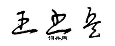 曾庆福王书兵草书个性签名怎么写