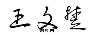 曾庆福王文楚草书个性签名怎么写