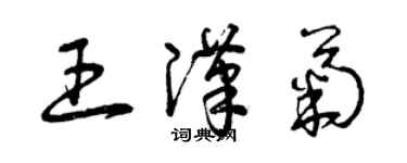 曾庆福王汉菊草书个性签名怎么写