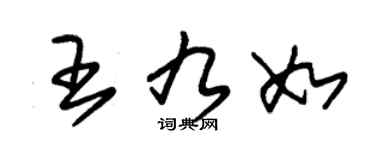 朱锡荣王九如草书个性签名怎么写