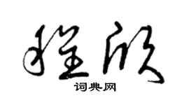 曾庆福程欣草书个性签名怎么写