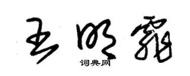 朱锡荣王明霏草书个性签名怎么写