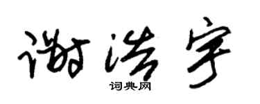 朱锡荣谢浩宇草书个性签名怎么写