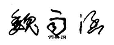 朱锡荣魏雨涵草书个性签名怎么写