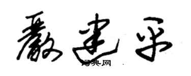 朱锡荣严建平草书个性签名怎么写