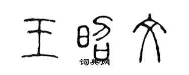 陈声远王昭文篆书个性签名怎么写