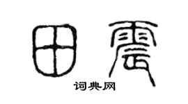 陈声远田震篆书个性签名怎么写